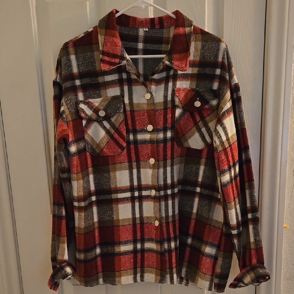 Plaid Button-Up Shirt